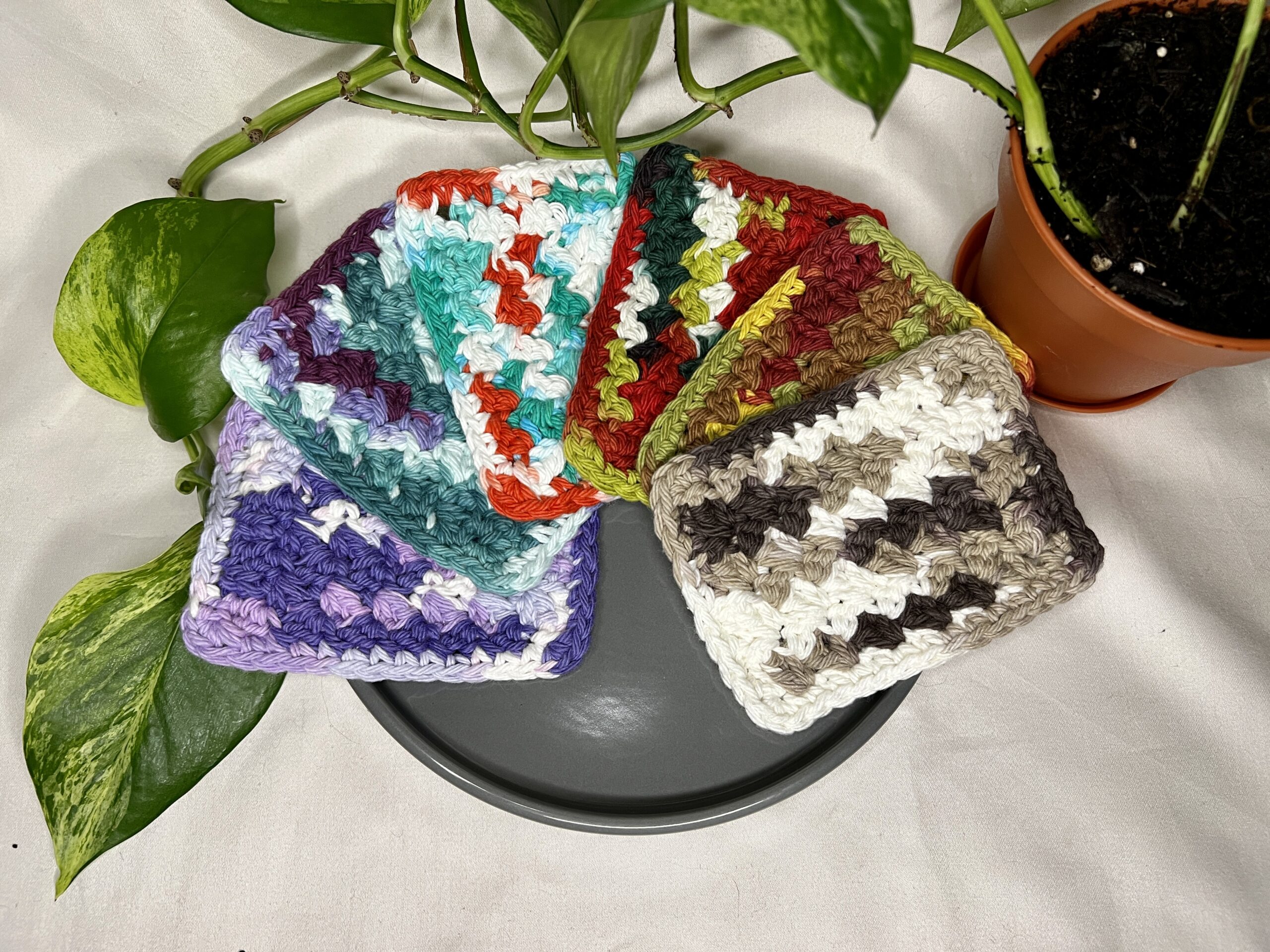 Cotton Dish Washing Pads, Variegated
