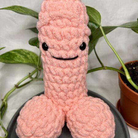 Stuffed Pink Penis Plushie with a Smile