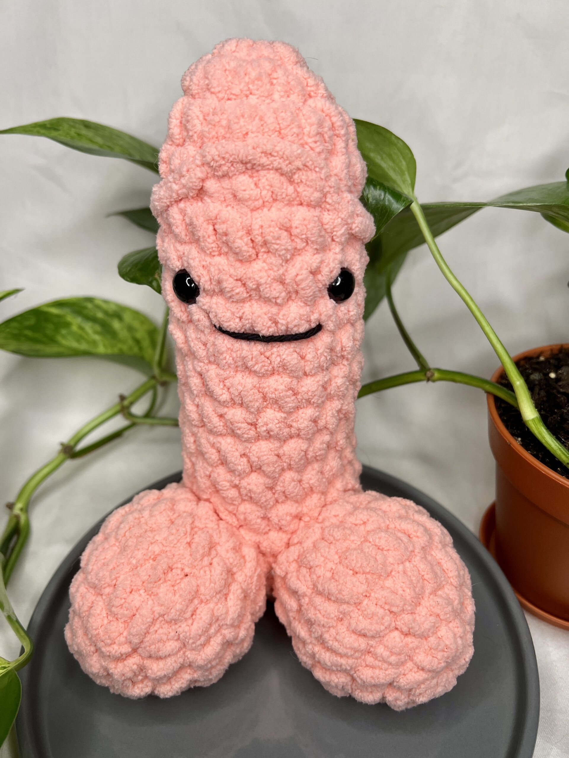 Stuffed Pink Penis Plushie with a Smile